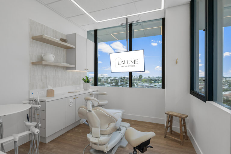 Modern dental office with large windows