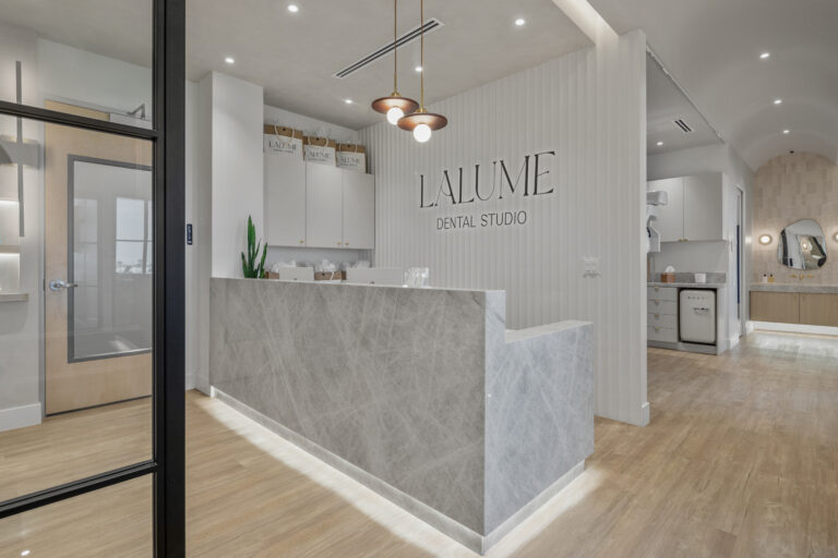 Modern dental studio reception area.