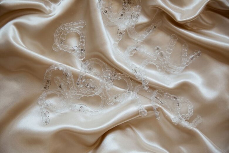 Clear aligners on silky fabric